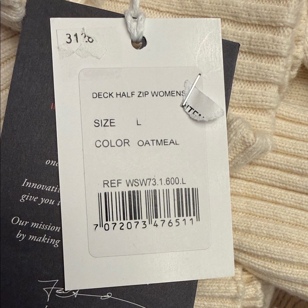 Cream Amundsen BNWT Half-Zip Knit Sweater with Ribbed Collar - Picture 13 of 13